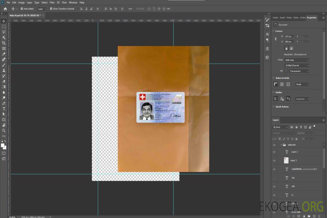 Photolook d'identité Suisse AVANT template Photolook d'identité Suisse AVANT template